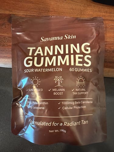 Customer photo review of Zentra Tanning Gummies
