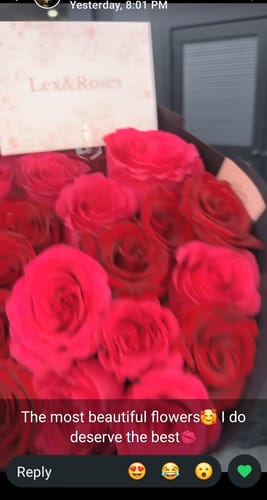 Customer photo review of Red & Hot Pink Rose Bouquet