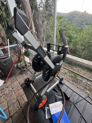 Customer photo review of Garden Hose Reel Cart with Tool Tray