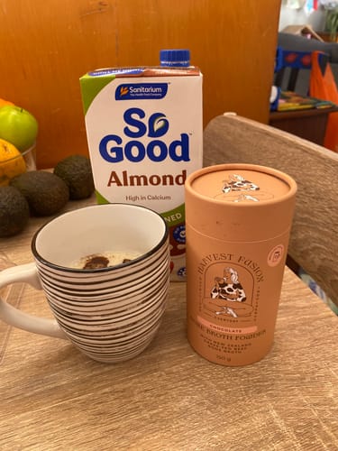 Customer photo review of Chocolate Bone Broth Powder