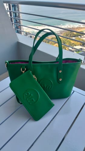 Customer photo review of Green Mini Tote Bag