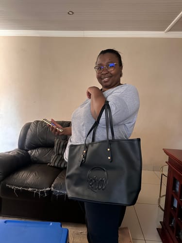Customer photo review of Black Era Tote Bag