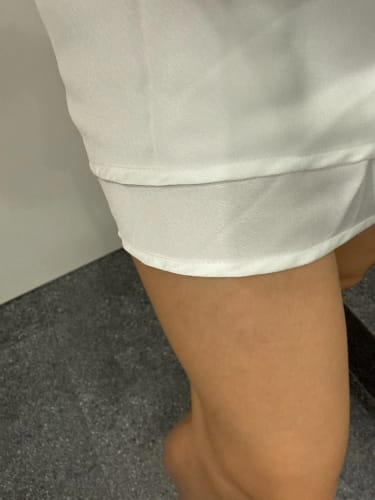 Customer photo review of Bianca Satin Mini Skirt