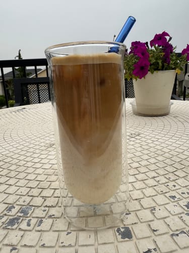 Customer photo review of FLUR Iced Coffee Glasses