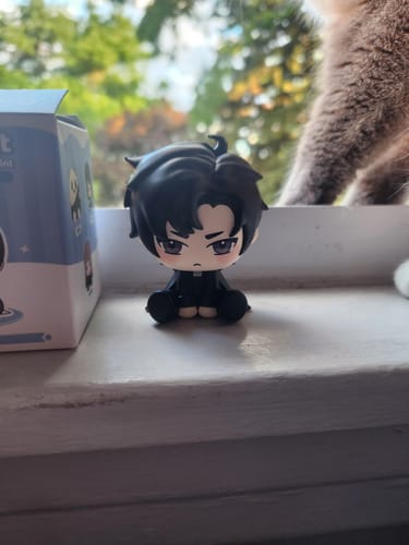 Customer's Omniscient Reader's Viewpoint sitting figure of Joonghyuk on a windowsill next to its box.