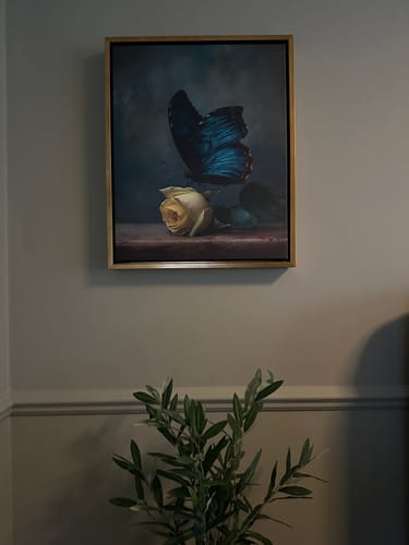 Customer photo review of Yellow Rose and Butterfly Print