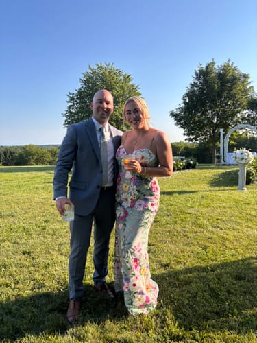 Customer photo review of Lilana Gown in Green by Mac Duggal - RENTAL