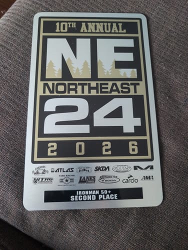 Reviewer's second place plaque from the 24-hour race after using the SuperCharged Honey.