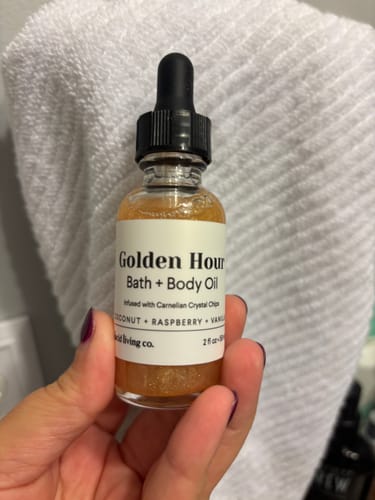 Customer photo review of Golden Hour Bath & Body Oil