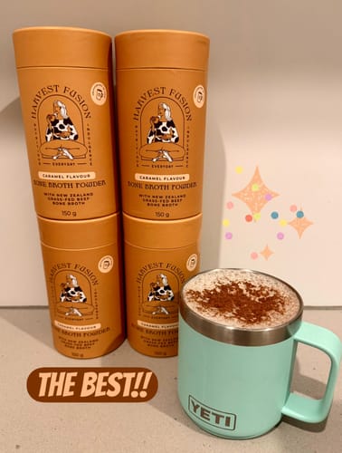 Customer photo review of Caramel Bone Broth Powder