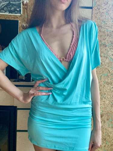 Customer photo review of Sienna Ruched Mini Dress