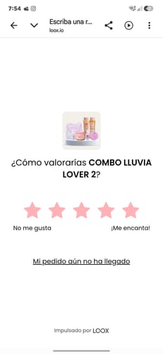 Customer photo review of COMBO LLUVIA LOVER 2