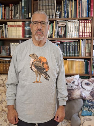 Customer photo review of Barn Owl Backpacker Family Long Sleeve T-Shirt