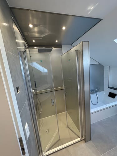 Customer photo review of Duschtür Nische mit Pendeltür, Duschkabine Nischentür Dusche - Klarglas