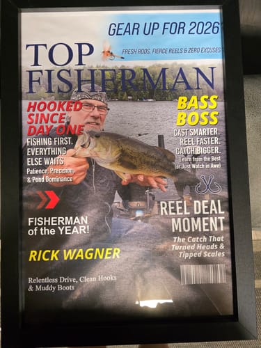 Customer photo review of Custom Fishing Magazine Cover, Personalized Fishing Gifts for Men, Fly Fishing Gifts for Him, Fishing Dad Gift, Angler Funny Fisherman Gift