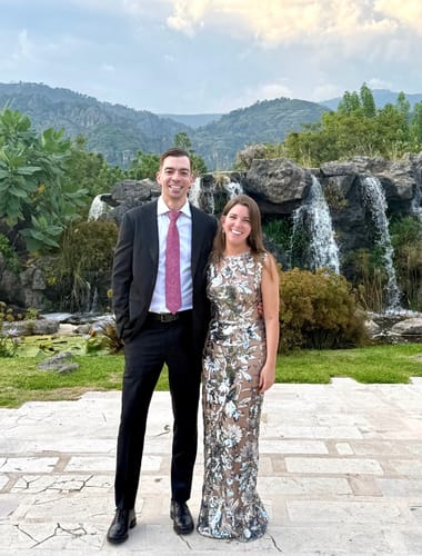 Customer photo review of Violet Silver Sequin Gown by Bronx and Banco