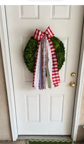 Customer photo review of Swiss Heritage Wreath Ribbon