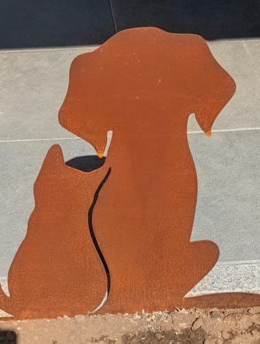 Customer photo review of Gartenstecker Hund + Katze