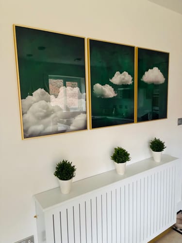 Customer photo review of Deep Green Cloud Set of 3 Prints