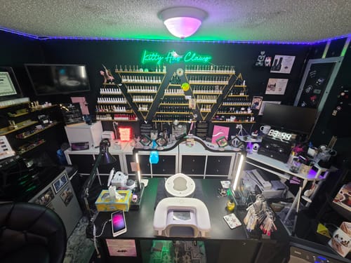 Customer's ONAIL Corded Nail Dust Collector Tornado No.1 on a desk in a salon setup.