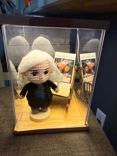 Customer photo review of Personalized Memorial Crochet Doll Keepsake with LED Display Box & Photo Card