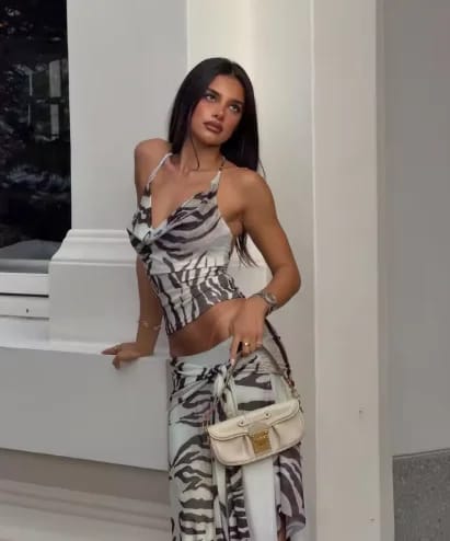 Customer photo review of Miranda Zebra Halter Skirt Set