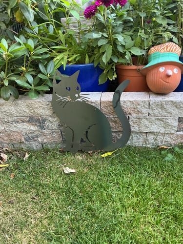 Customer photo review of Gartenstecker Katze sitzend
