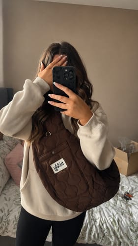 Customer photo review of Chocolate | The Quilted Sling