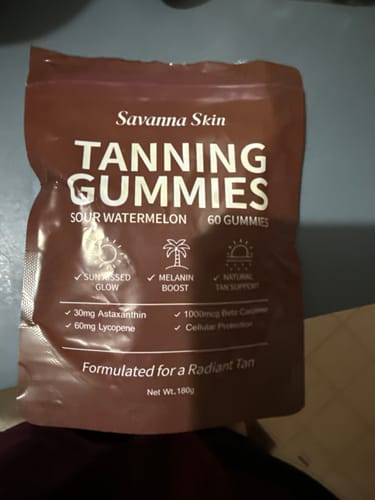 Customer photo review of Zentra Tanning Gummies