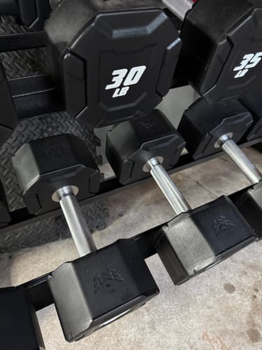 Customer photo review of Major Fitness Urethane Octagonal-Shield Dumbbells