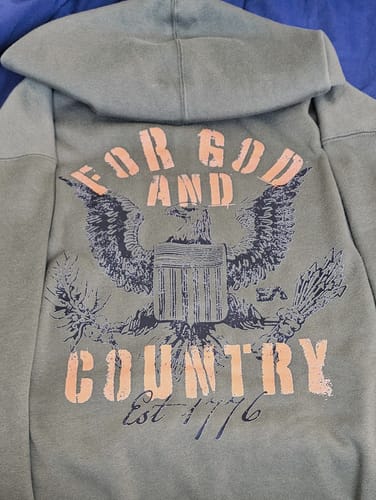 Customer photo review of GOD & COUNTRY HOODIE