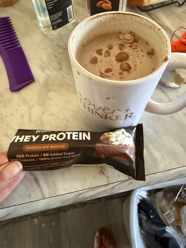 Customer photo review of Whey Protein Powder - Single Serving Sample Stick Packs