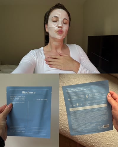 Customer photo review of Nakts hidrogela maska ar keramīdiem ādas sausuma novēršanai Biodance Hydro Cera-Nol Real Deep Mask
