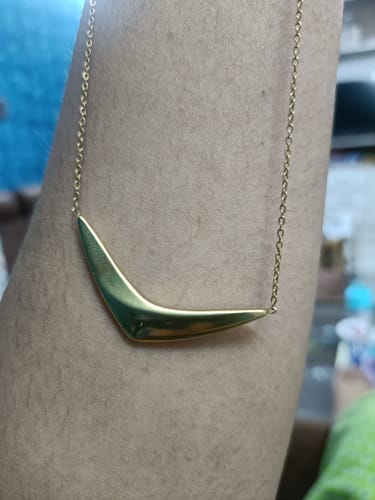 Customer photo review of Minimal V Bar Necklace