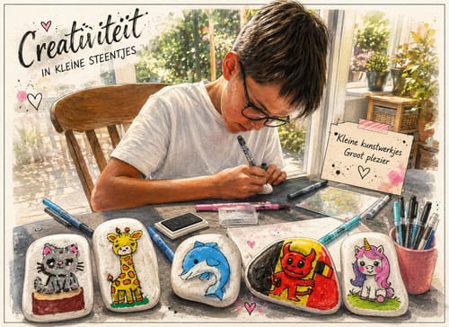 Customer photo review of Starterspakket Happy Stones + App om ze te volgen + Paint-me Startersset