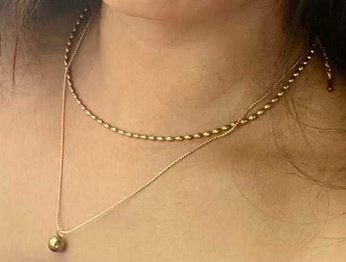 Customer photo review of Two-Layered Bead Necklace