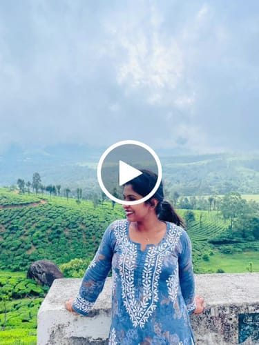 Customer video review of Dahlia Premium Blue Floral Long MulMul kurta