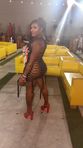 Customer photo review of Lace-Up Sleeveless Dress