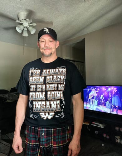 Customer photo review of Always Been Crazy Waylon Jennings Mens Tee Shirt
