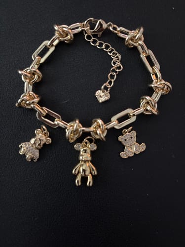 Customer photo review of Chonky Square Knot Link Bracelet Bundle - (Chain + 4 Charms) TT LIVE