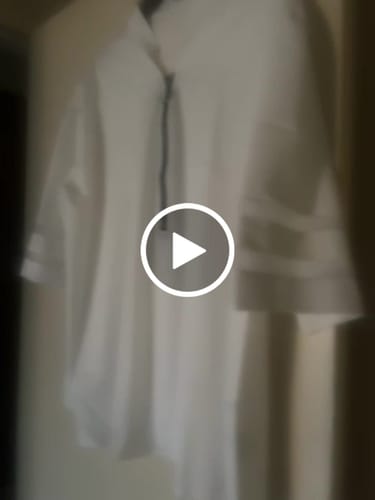Customer video review of Loose Short Sleeves Buttoned Contrast Color Split-Joint Round-Neck Blouses&Shirts Tops