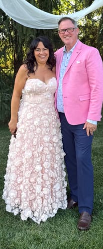 Customer photo review of Enchanted Midi Dress in Rose by Bariano - RENTAL