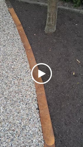 Customer video review of Rasenkante Eckstück aus Cortenstahl