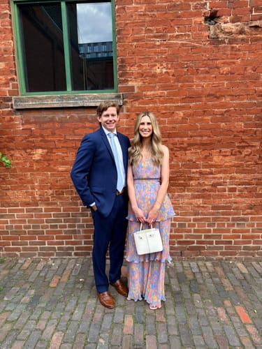 Customer photo review of Lainie Tiered Gown by AMUR - RENTAL