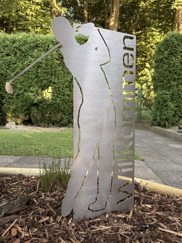 Customer photo review of Willkommen Schild Golfer