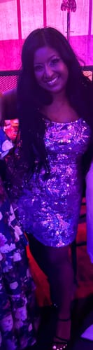 Customer photo review of Greta Sequin Mini Dress by HELSI - RENTAL
