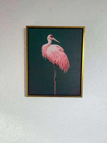 Customer photo review of Pink Crane on Green Print