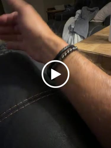 Customer video review of FIDES Cross Leather & Magnetic Titanium Bead Bracelet