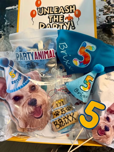 Customer photo review of Lite Personalized Dog Party Pack