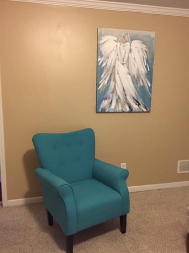 Customer photo review of Allston High Back Upholstered Accent Armchair